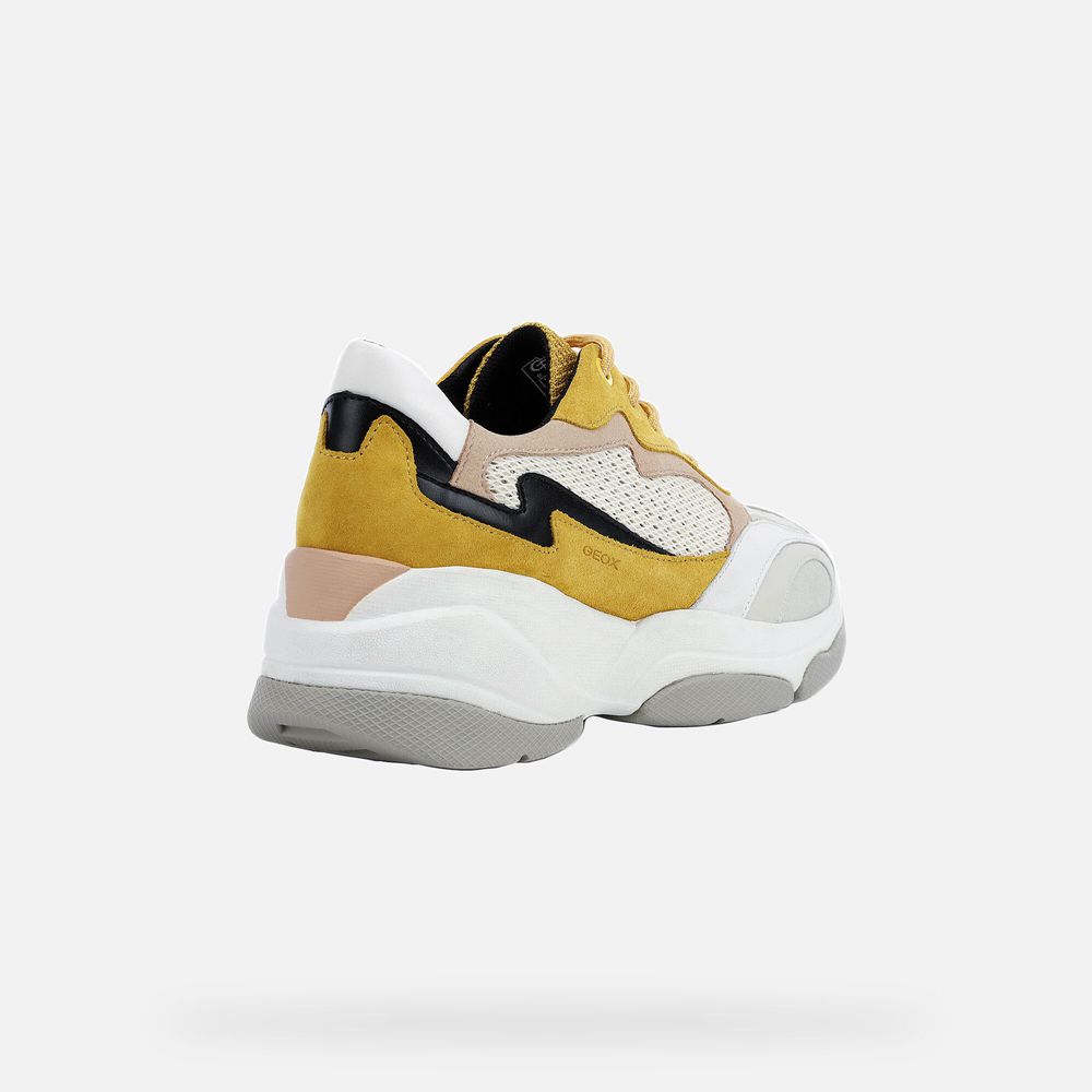 Basket Geox Kirya - Jaune/Blanche - Femme 792418-OVA